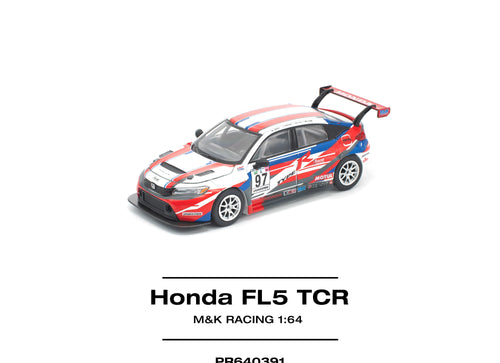 Load image into Gallery viewer, POPRACE 1/64 HONDA CIVIC TYPE-R (FL5) TCR - M&amp;K RACING Model Car
