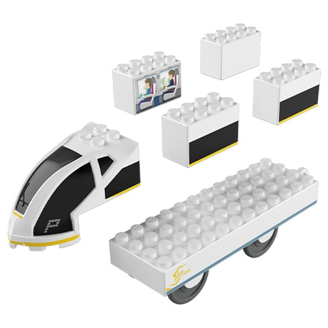 Takara Tomy Tomica Plarail Blocks White Stream set