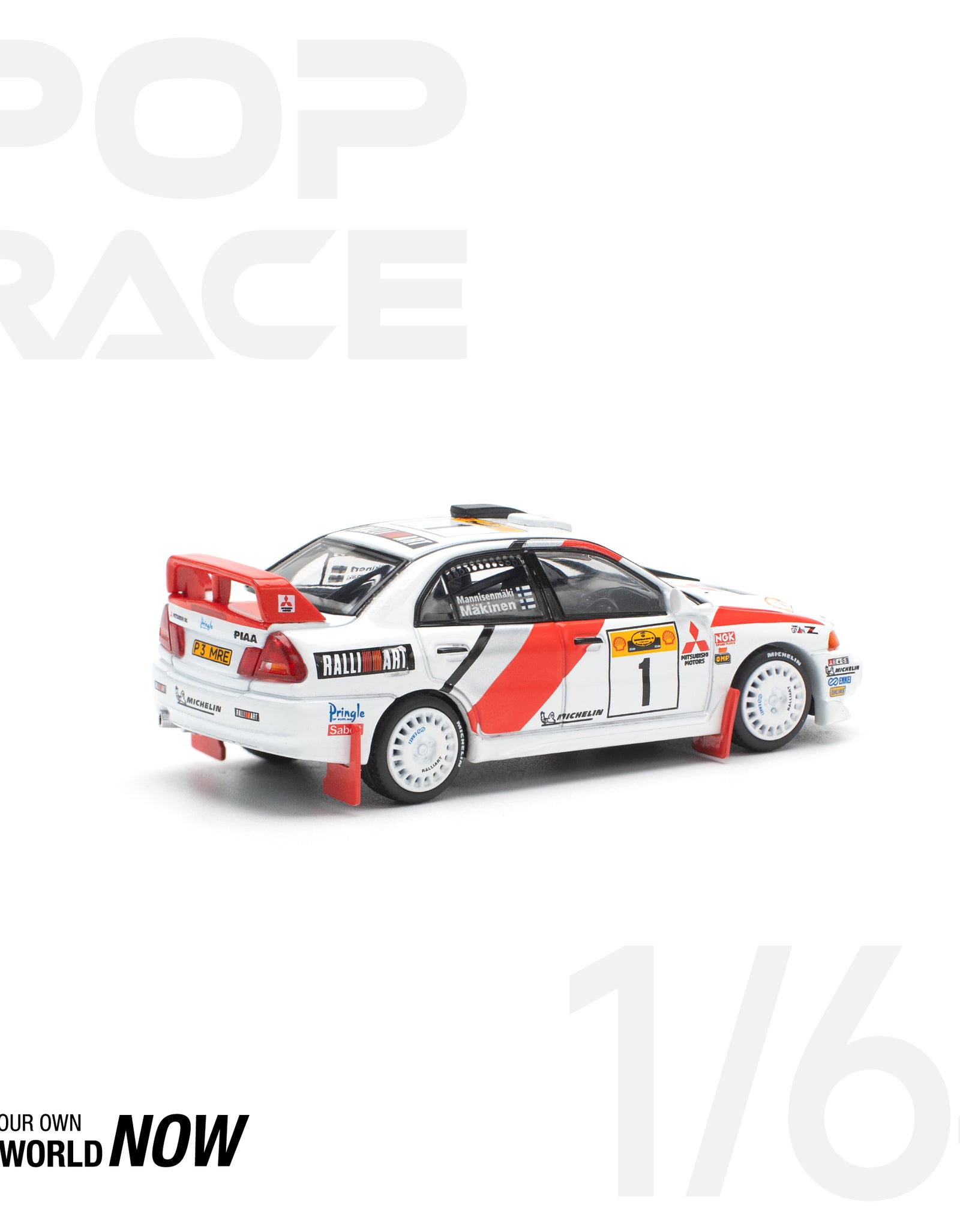POPRACE 1/64 MITSUBISHI LANCER EVOLUTION IV SAFARI RALLY KENYA 1998