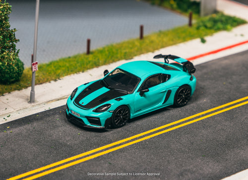 Load image into Gallery viewer, (Pre-order) Tarmac Works 1/64 Porsche Cayman GT4RS Mint Green Model Car
