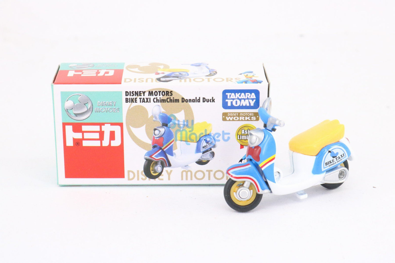 Takara Tomy Disney Motors Chim Donald Duck Bike Taxi Asia ltd Diecast toy car