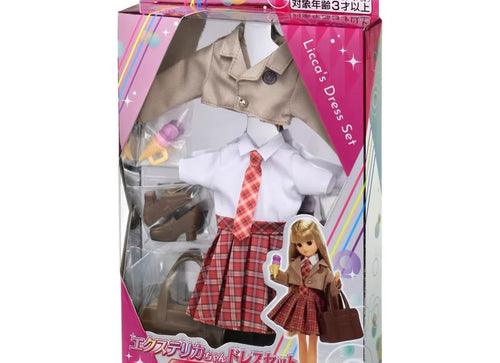 Load image into Gallery viewer, Takara Tomy Clothes Licca Hair Extensions Licca-chan Dress Set After School
