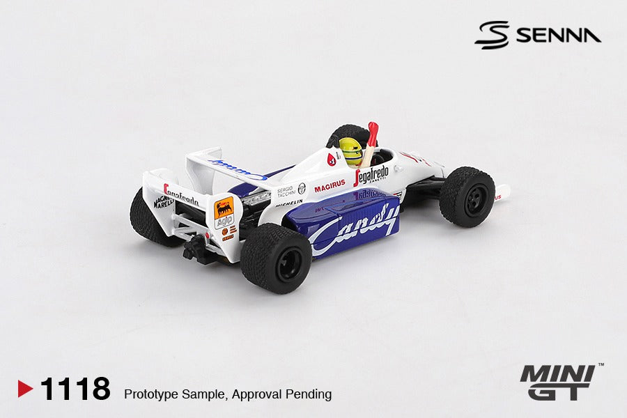MINI GT #1118 Toleman TG184 #19 Ayrton Senna 1984 Monaco Grand Prix