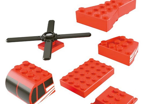 Load image into Gallery viewer, Takara Tomy Tomica Plarail Blocks Fire Helicopter set
