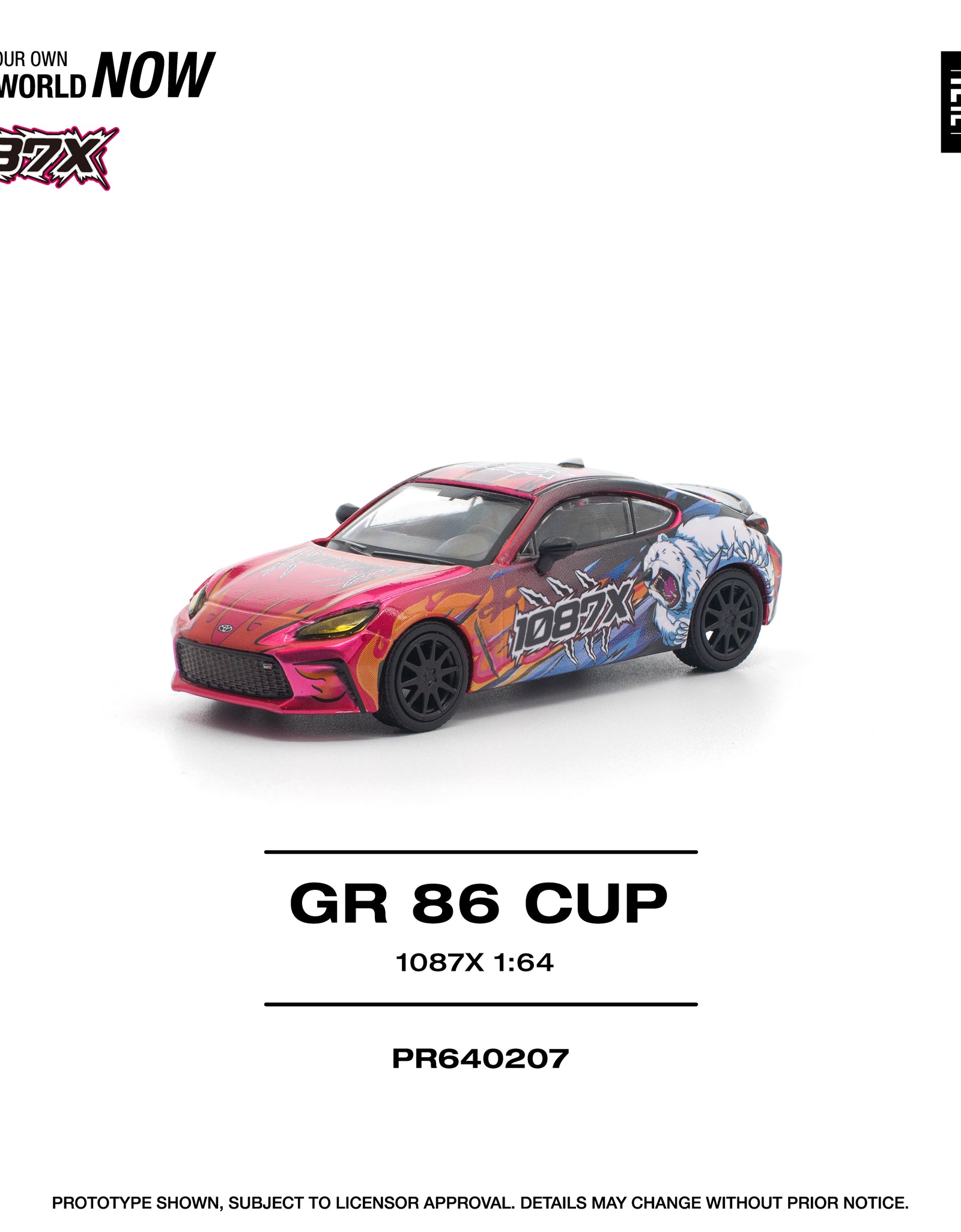 POPRACE 1/64 1087X GR86 CUP Diecast Model Car