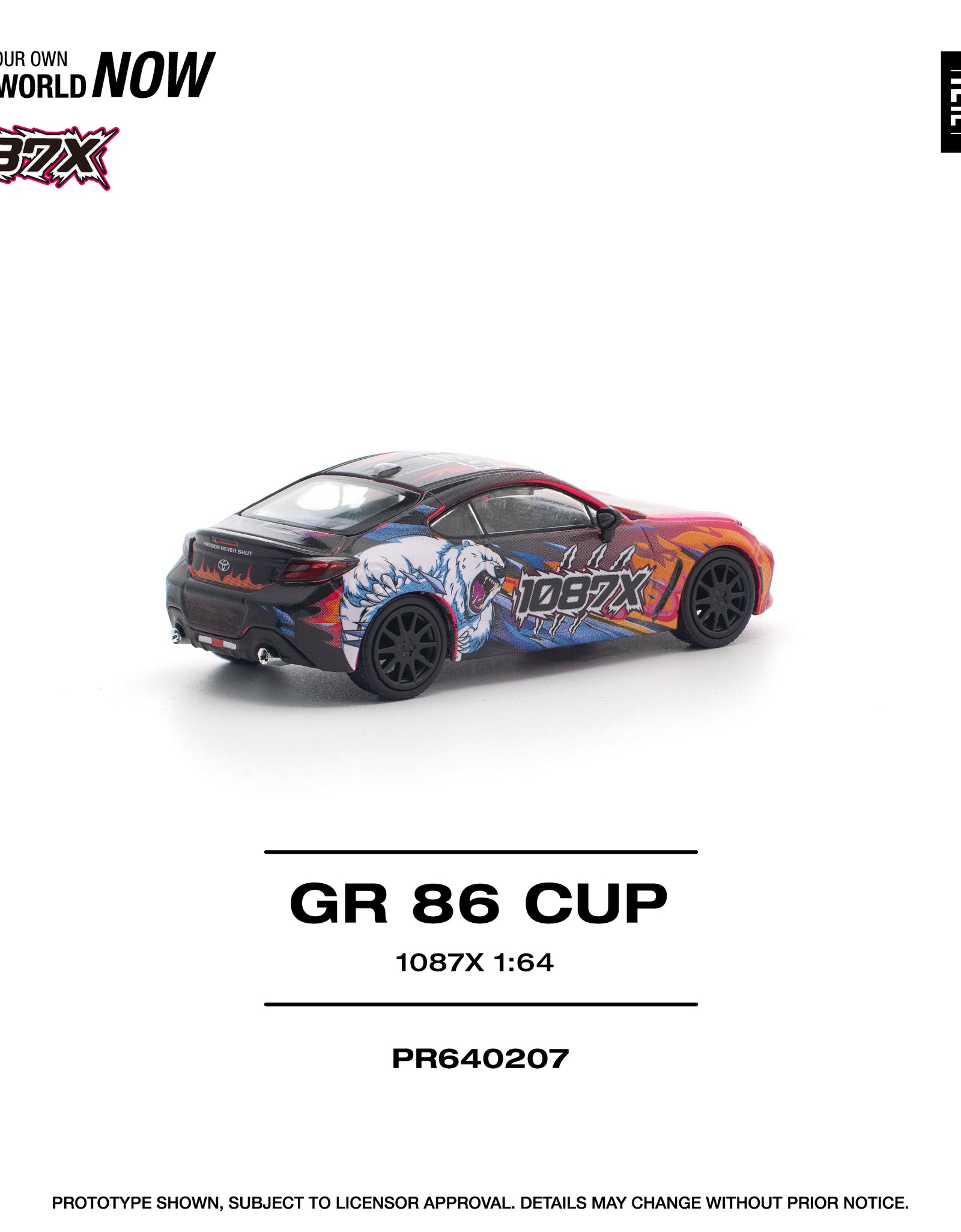 POPRACE 1/64 1087X GR86 CUP Diecast Model Car