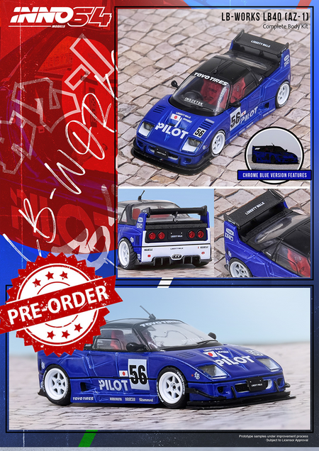 (Pre-order) INNO64 1/64 MAZDA AZ-1 LIBERTY WALK LB40 "PILOT" Diecast Model Car