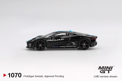 Load image into Gallery viewer, MINI GT 1/64 #1070 Jaguar C-X75 Black Diecast Model Car
