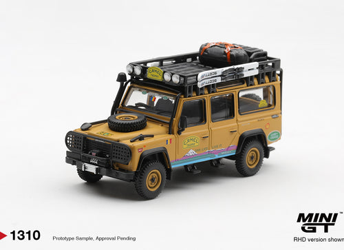Load image into Gallery viewer, (Pre-order) Mini GT #1310 Land Rover Defender 110 1998 Camel Trophy CT36 Romania
