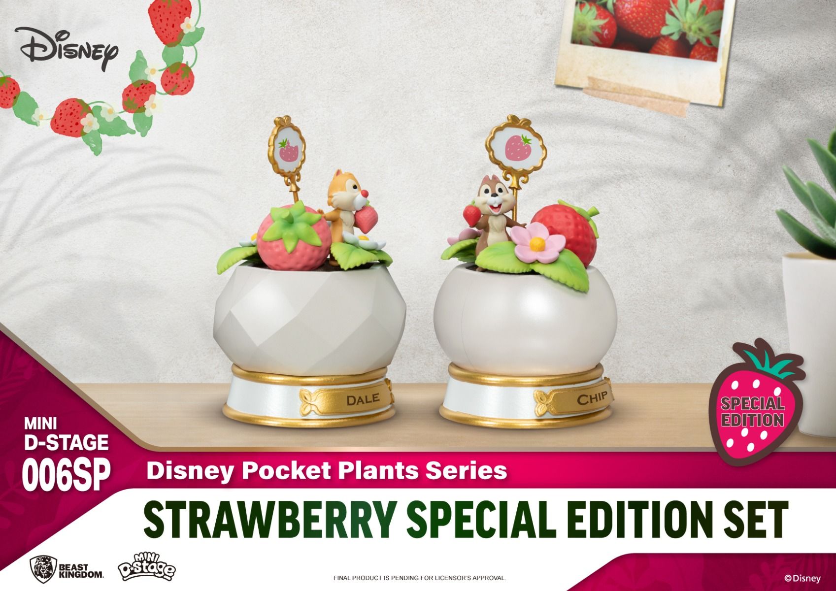Beast Kingdom MDS-006SP-Disney Pocket Plants Series-Strawberry Spec. Edition Set