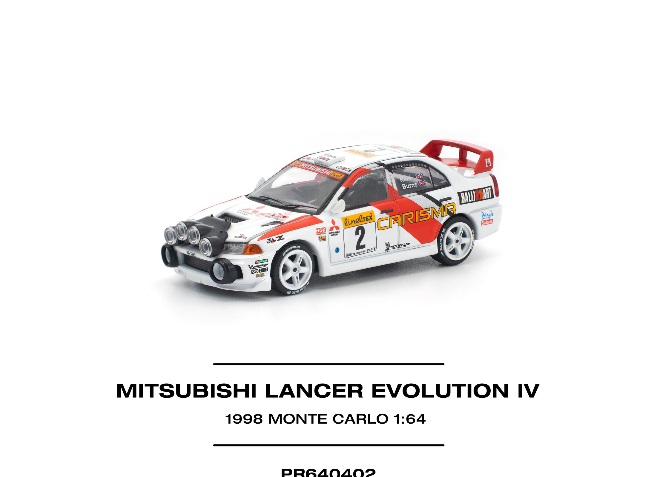 (Pre-order) POPRACE 1/64 MITSUBISHI LANCER EVOLUTION IV - 1998 MONTE CARLO RALLY