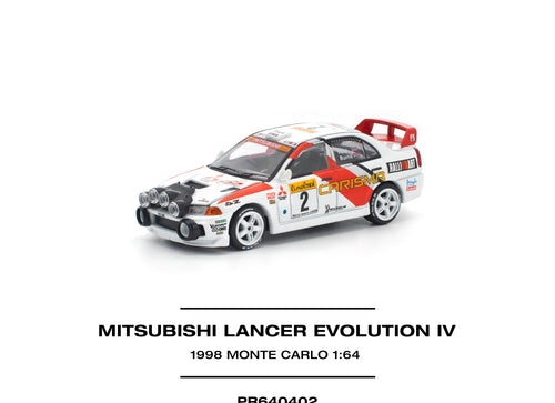 Load image into Gallery viewer, (Pre-order) POPRACE 1/64 MITSUBISHI LANCER EVOLUTION IV - 1998 MONTE CARLO RALLY
