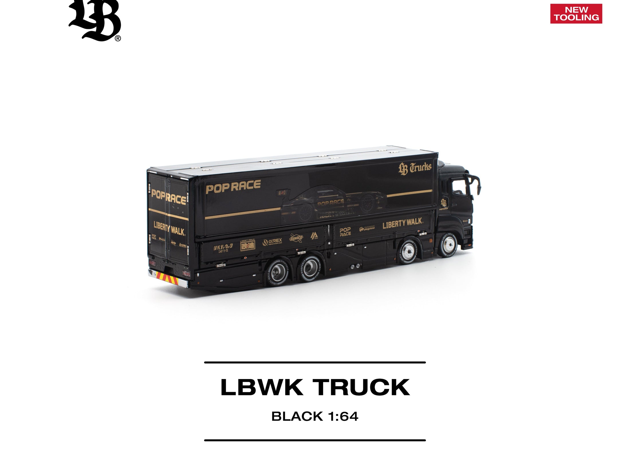 (Pre-order) POPRACE 1/64 - LBWK TRUCK - BLACK Diecast Model Car