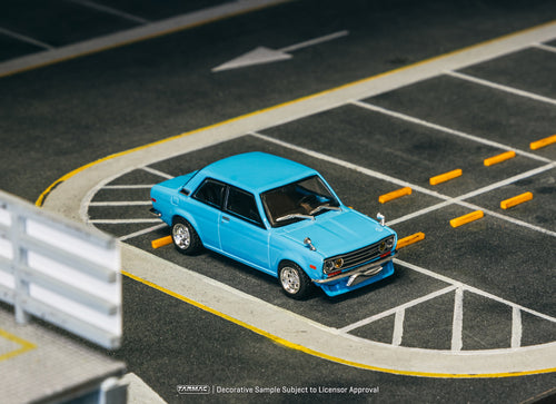 Load image into Gallery viewer, Tarmac Works 1/64 Datsun 510 Light Blue Diecast Model Car

