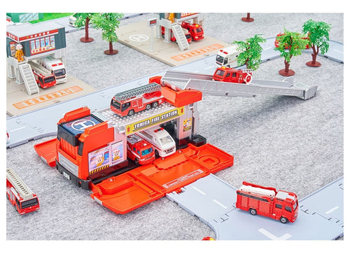 Load image into Gallery viewer, Takara Tomy TOMICA World TOMICA Vehicle Town Transforming Ladder Fire Truck

