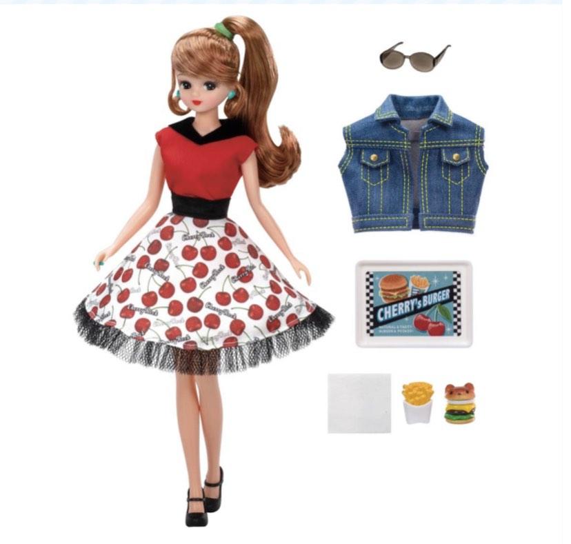 Takara Tomy Licca Chan Doll Set - Rockabilly Cherry Dress Set