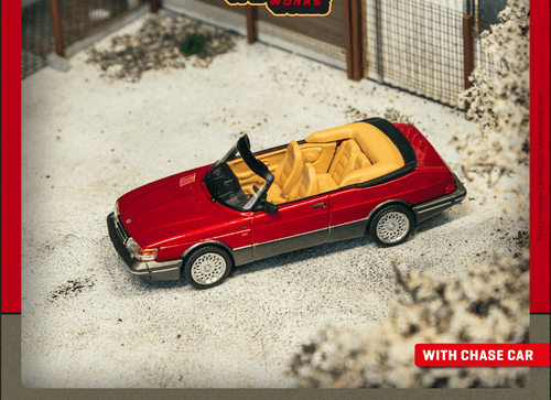 Load image into Gallery viewer, Tarmac Works 1/64 Saab 900 Turbo Convertible Red Diecast Model Car
