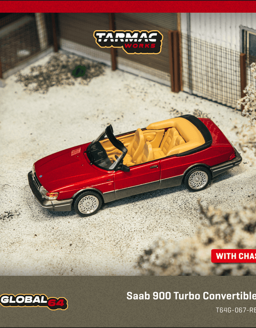 Load image into Gallery viewer, Tarmac Works 1/64 Saab 900 Turbo Convertible Red Diecast Model Car
