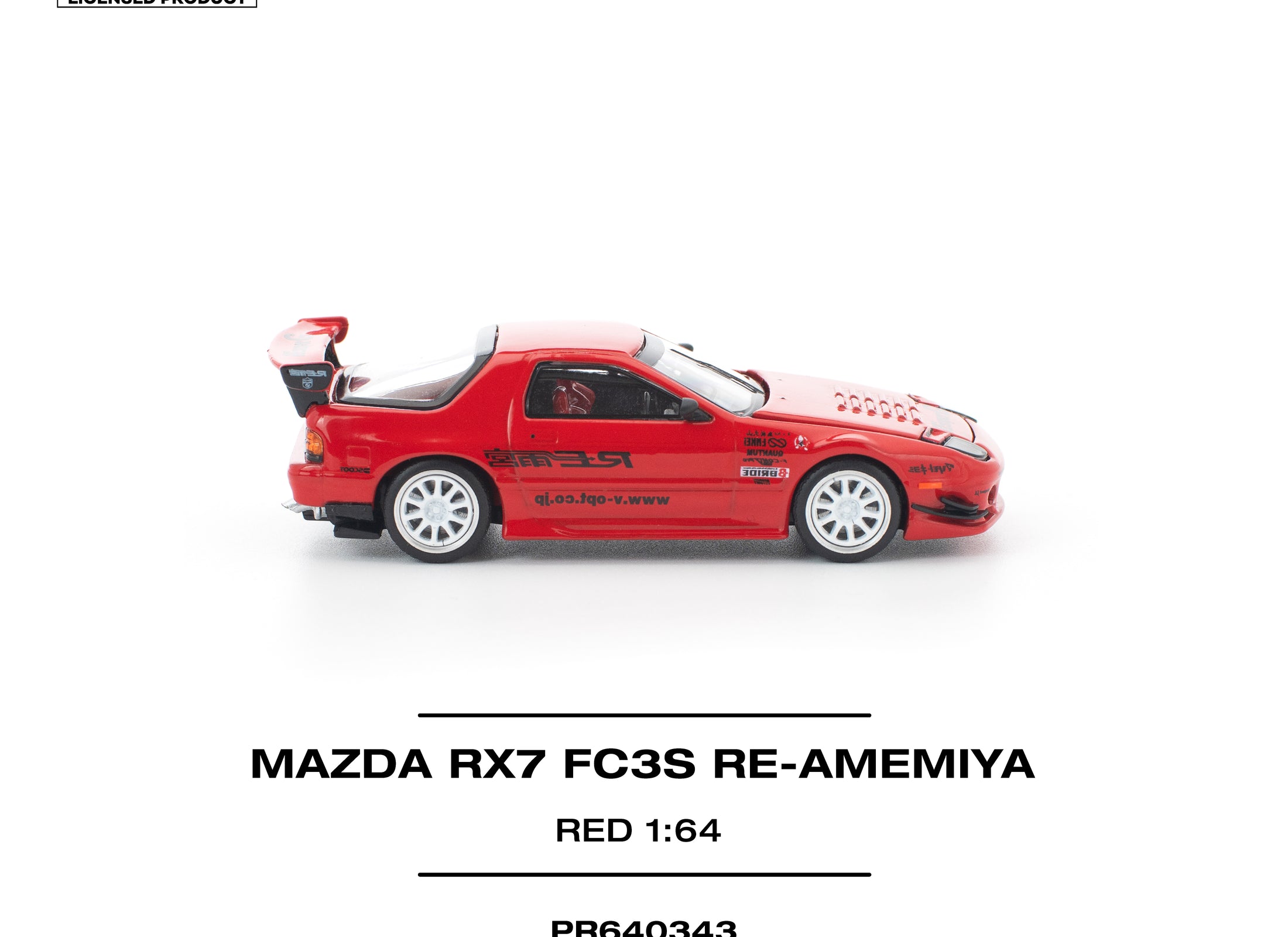 (Pre-order) POPRACE 1/64 MAZDA RX7 FC3S RE-AMEMIYA RED Diecast Model Car