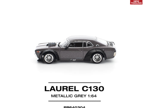 Load image into Gallery viewer, (Pre-order) POPRACE 1/64 LAUREL C130 METALLIC GREY (NEW TOOLING) Diecast Model
