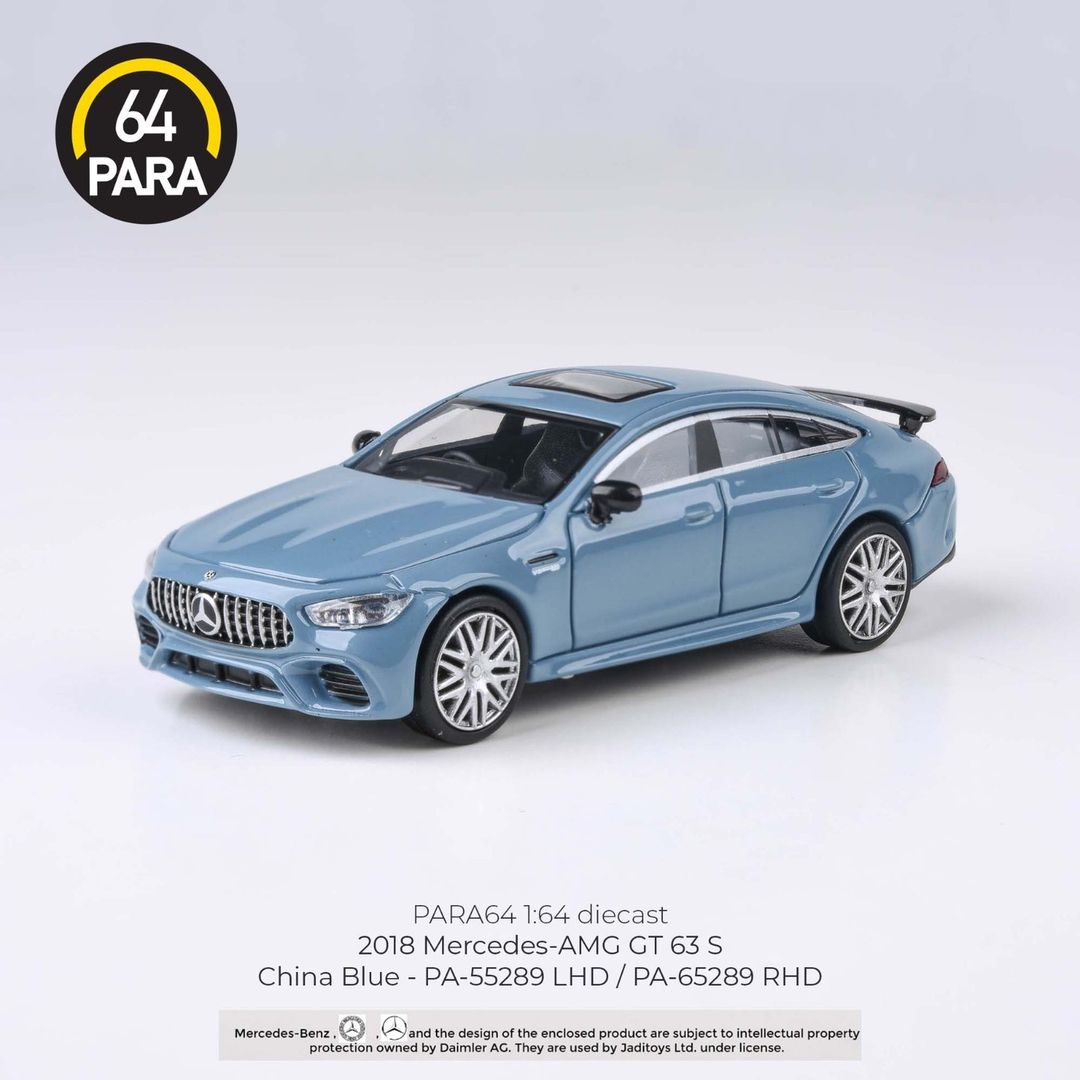 PARA64 1/64 Mercedes-AMG GT 63 S China Blue RHD Diecast Model Car