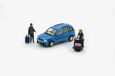 BMC 1/64 Mazda 1994 Demio (Metro) - Blue (RHD) Model with figures