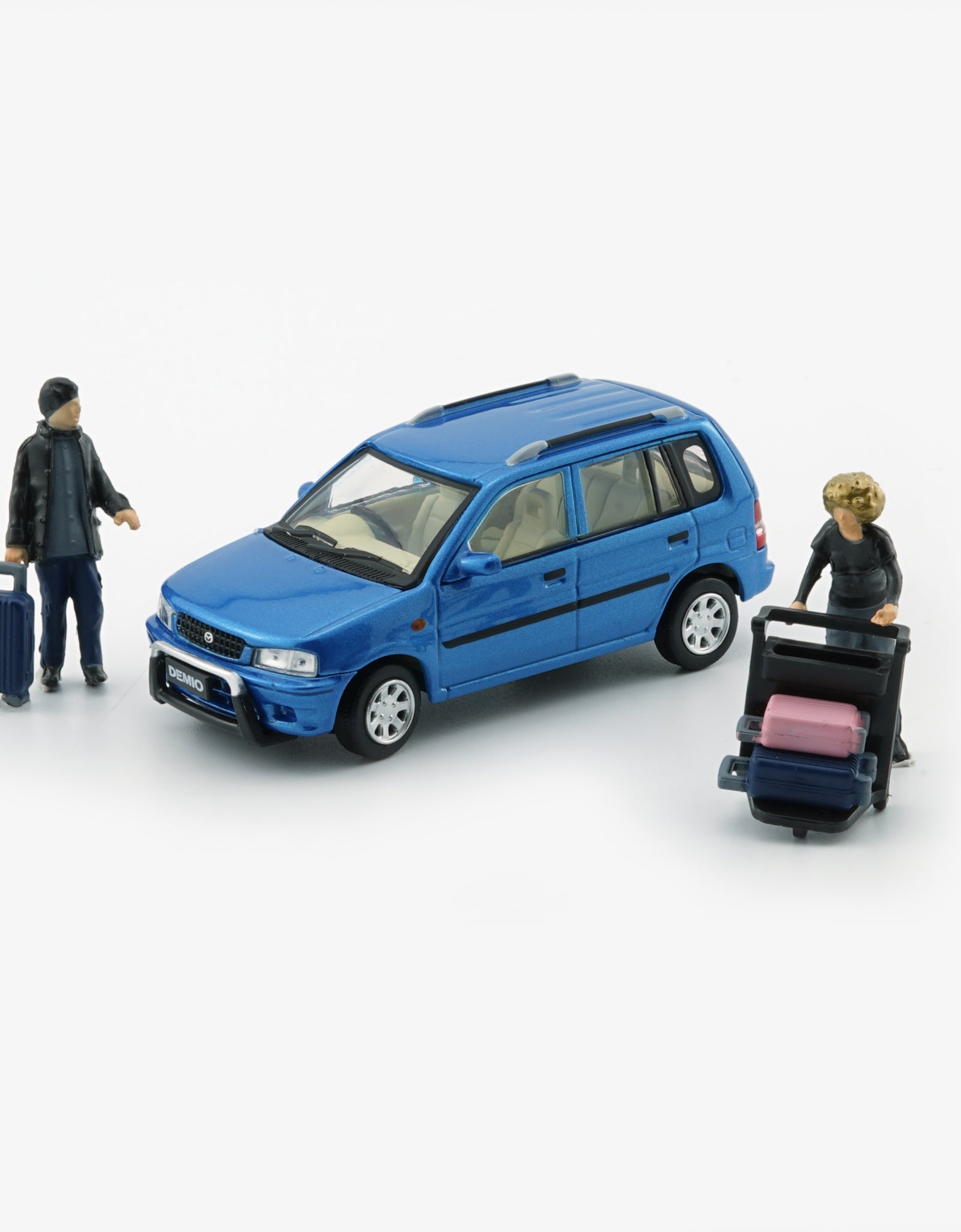 BMC 1/64 Mazda 1994 Demio (Metro) - Blue (RHD) Model with figures