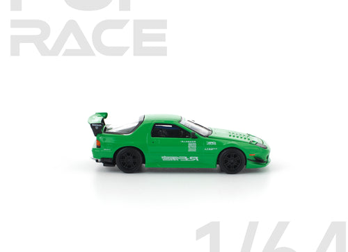 Load image into Gallery viewer, (Pre-order) POPRACE 1/64 MAZDA RX7 (FC3S) RE-AMEMIYA GREEN Model Car #PR640339
