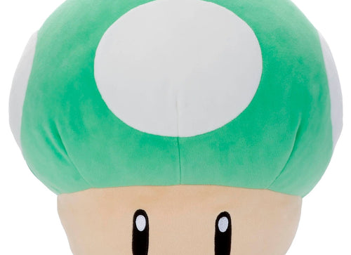 Load image into Gallery viewer, Takara Tomy Arts Super Mario Soft Plush Toy - Mocchi Game Style 1UP Mushroom
