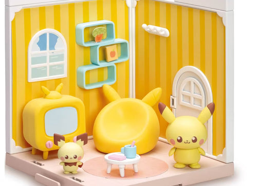 Load image into Gallery viewer, Takara Tomy Pokemon PokePiece House Living Pikachu &amp; Pichu set
