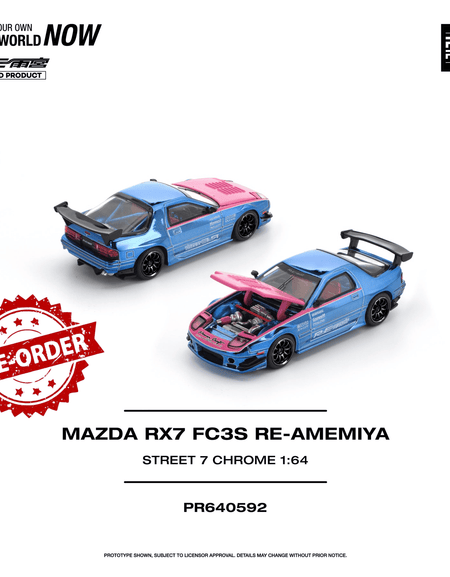 (Pre-order) POPRACE 1/64 - MAZDA RX7 (FC3S) RE-AMEMIYA STREET Diecast Model Car