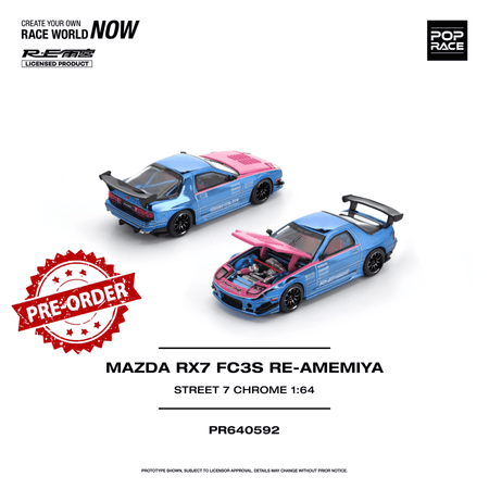 (Pre-order) POPRACE 1/64 - MAZDA RX7 (FC3S) RE-AMEMIYA STREET Diecast Model Car