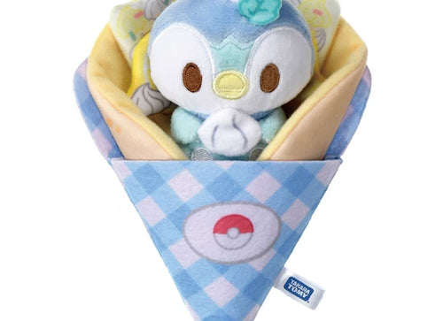 Load image into Gallery viewer, Takara Tomy Pokemon Poke Piece Crepe Plush Swaddle Piplup
