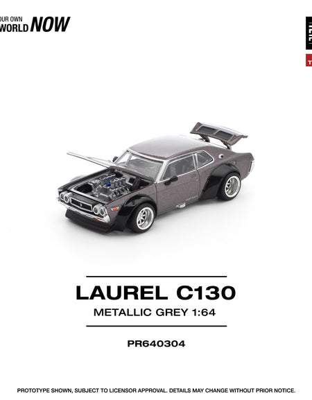 (Pre-order) POPRACE 1/64 LAUREL C130 METALLIC GREY (NEW TOOLING) Diecast Model