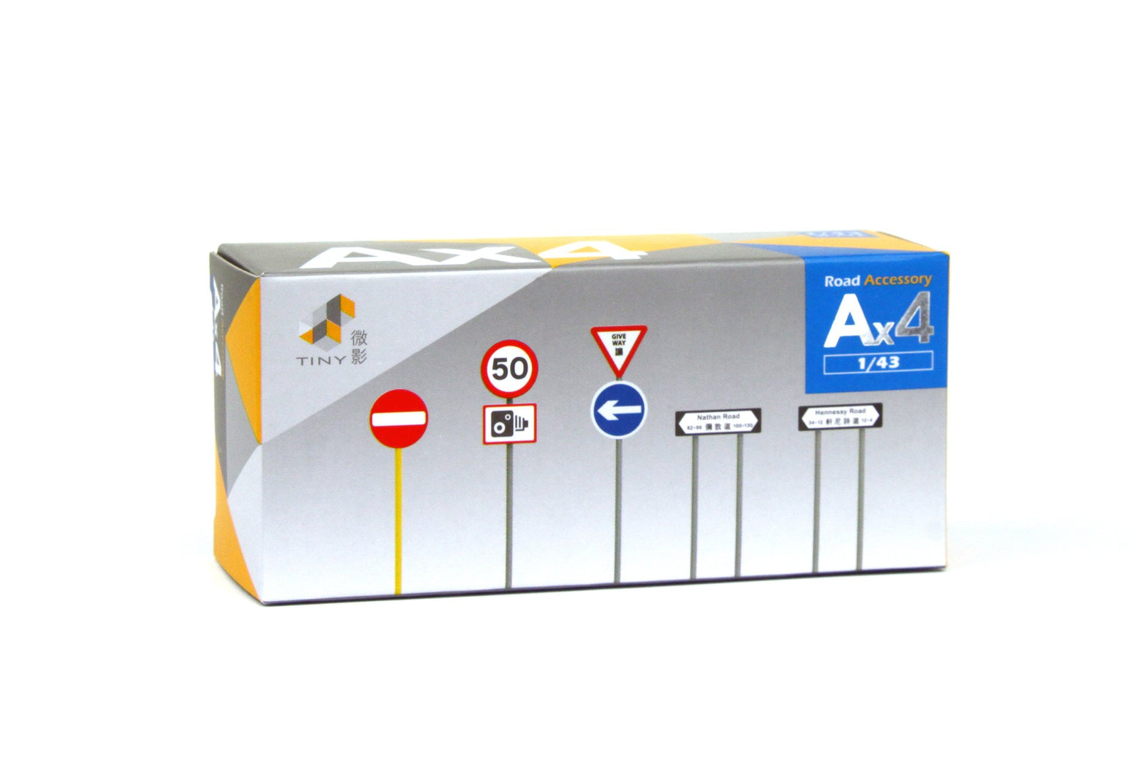 TINY Hong Kong City 1/43 Ax4 Metal Traffic Road Sign Accessory SET Model Diorama