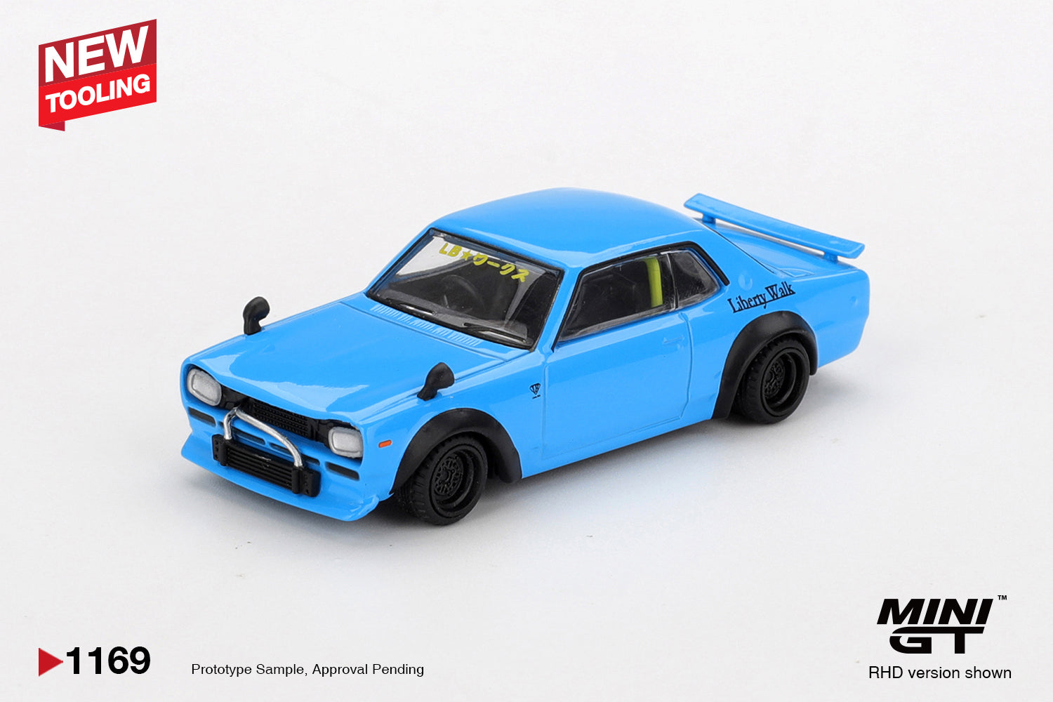 (Pre-order) MINI GT #1169 Nissan LB Works HAKOSUKA Baby Blue Diecast Model Car