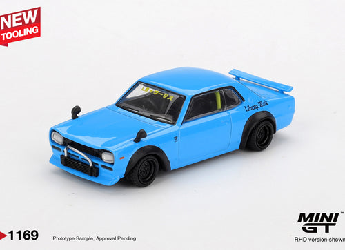 Load image into Gallery viewer, (Pre-order) MINI GT #1169 Nissan LB Works HAKOSUKA Baby Blue Diecast Model Car
