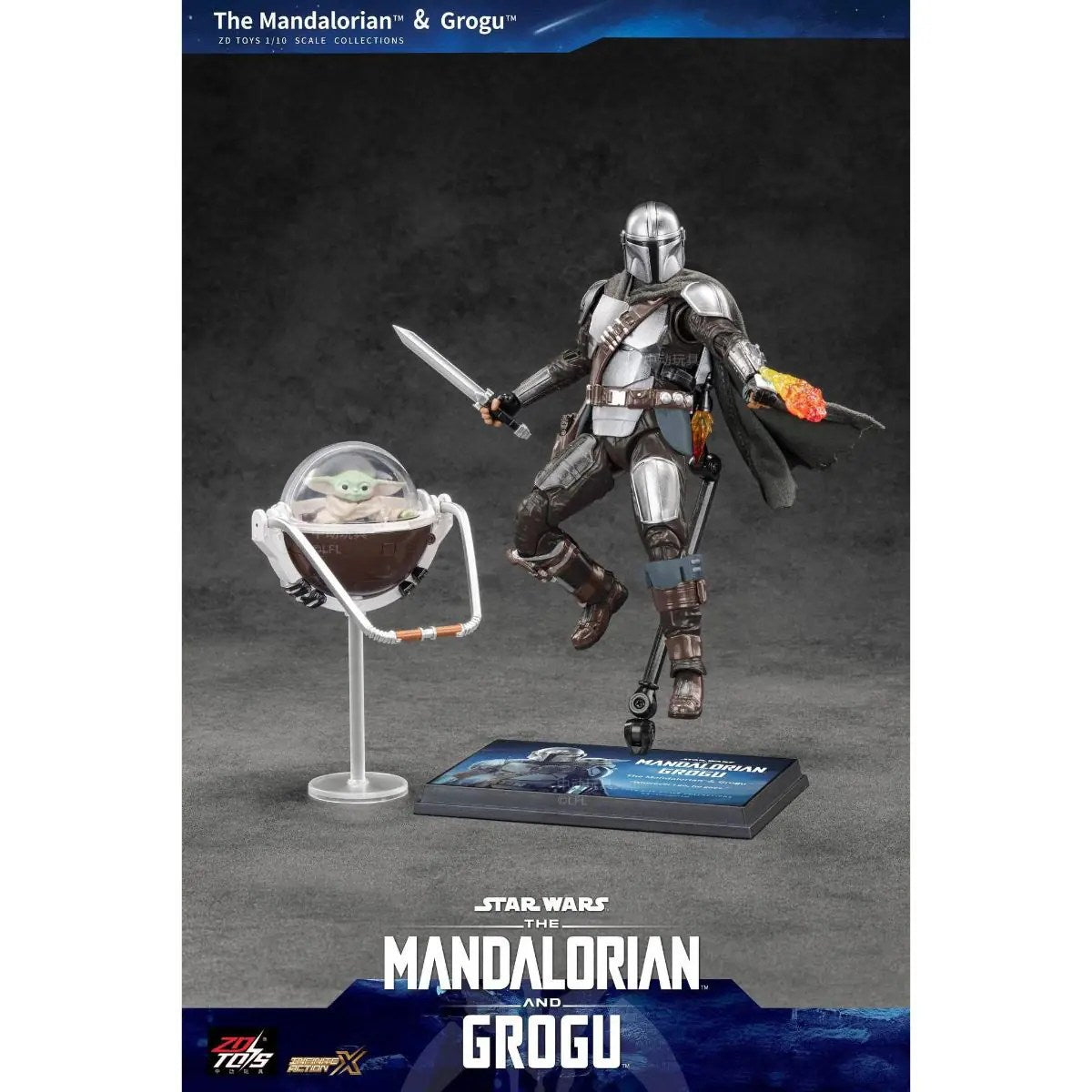 ZD Toys Star Wars Action Figures - The Mandalorian & Grugo Action Figure Set