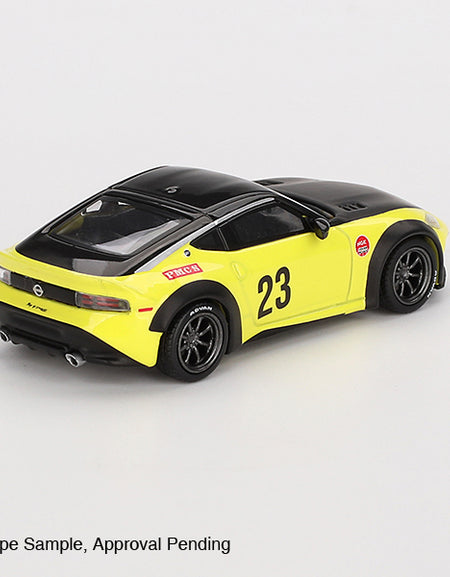 Mini GT #826 Nissan Z LB NATION WORKS Ikazuchi Yellow Model Car LHD