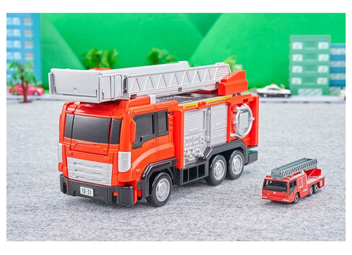 Load image into Gallery viewer, Takara Tomy TOMICA World TOMICA Vehicle Town Transforming Ladder Fire Truck

