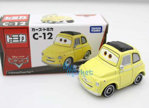 Load image into Gallery viewer, Tomica Takara Tomy Disney Movie CARS 2 YELLOW Luigi C-12 Car Rescue Diecast Toy
