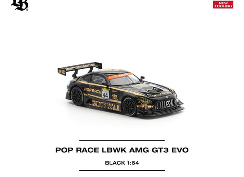 Load image into Gallery viewer, (Pre-order) POPRACE 1/64 - LBWK AMG GT3 EVO - BLACK Diecast Model Car
