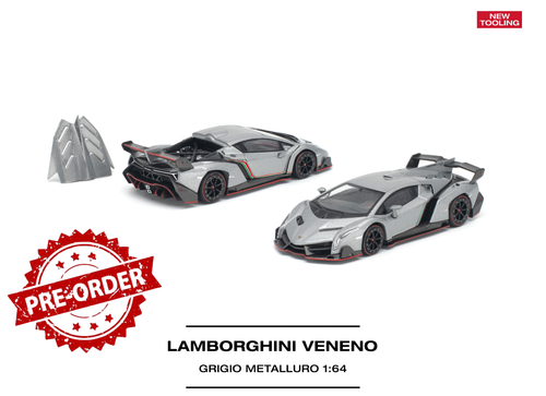 Load image into Gallery viewer, (Pre-order) POP RACE Lamborghini Veneno Grigio Metalluro New Tooling #PR640531
