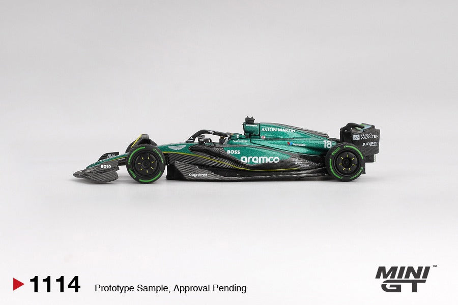 MINI GT #1114 Aston Martin AMR24 #18 Lance Stroll  2024 F1 2024 CAGP