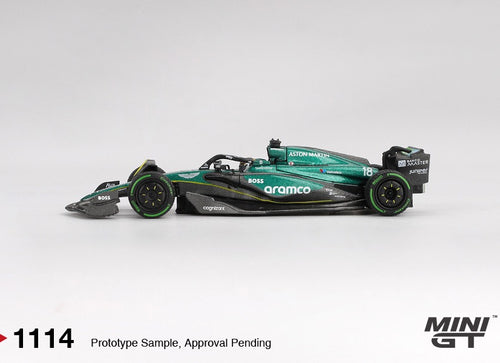Load image into Gallery viewer, MINI GT #1114 Aston Martin AMR24 #18 Lance Stroll  2024 F1 2024 CAGP
