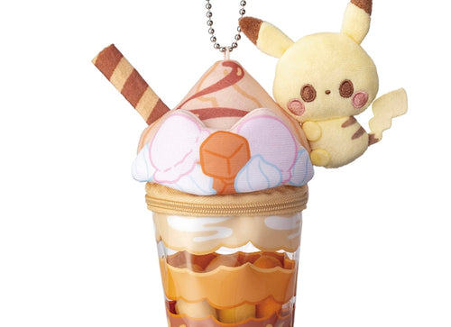 Load image into Gallery viewer, Takara Tomy Pokemon PokePiece Pikachu Caramel Parfait Plush Charm
