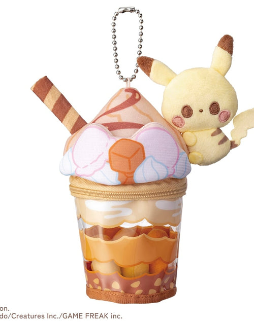 Load image into Gallery viewer, Takara Tomy Pokemon PokePiece Pikachu Caramel Parfait Plush Charm
