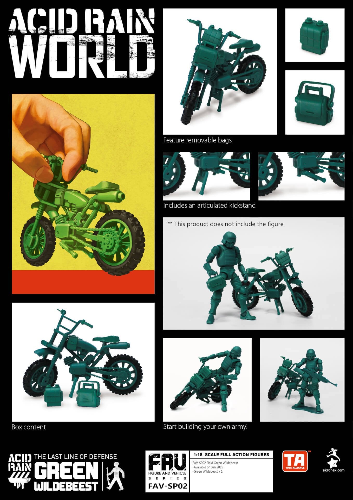 TA x Acid Rain World Acid Rain FAV-SP02 Green Wildebeest 1:18 Figure Accessory