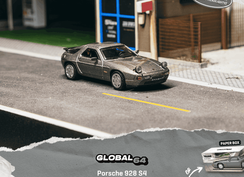 Load image into Gallery viewer, (Pre-order) Tarmac Works 1/64 Porsche 928 S4 Grey Metallic Diecast Model Car
