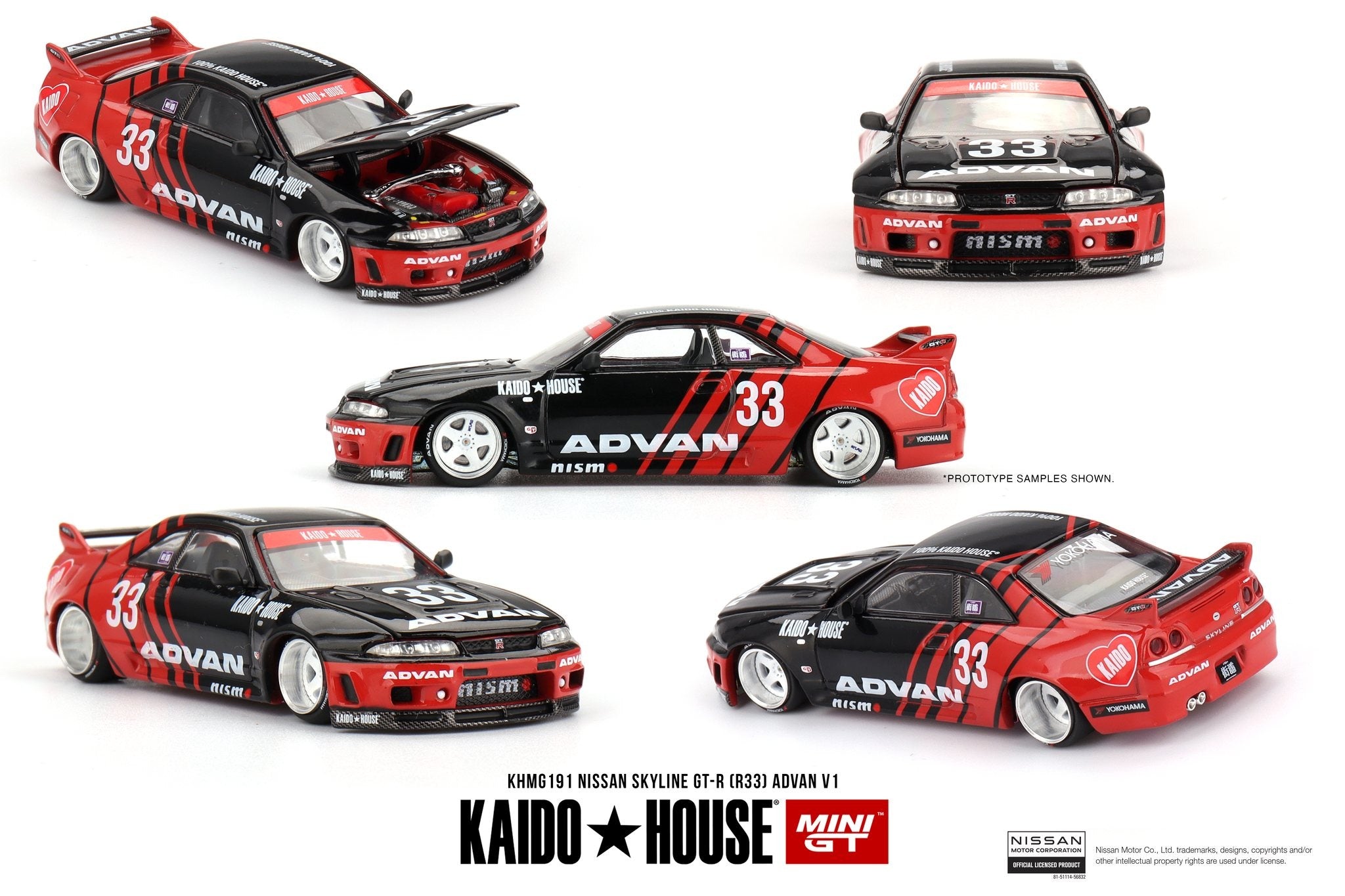 (Pre-order) Kaido House x Mini GT Nissan Skyline GT-R (R33) Kaido Works ADVAN